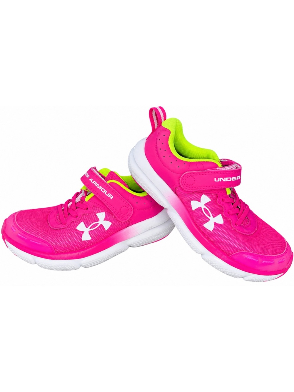 Under Armour Girls Size 1 Pink Charged Sneakers Athletic Shoes NWT